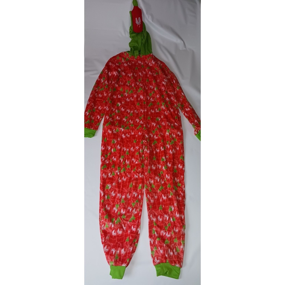 Red Sriracha Bottle Pjs Bodysuit Costume for Halloween or Play. Size Medium